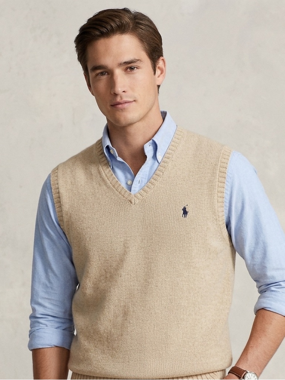 90s Vintage Polo by Ralph Lauren Men's V-Neck Sweater Vest